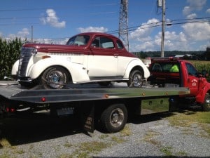 Classic car towing